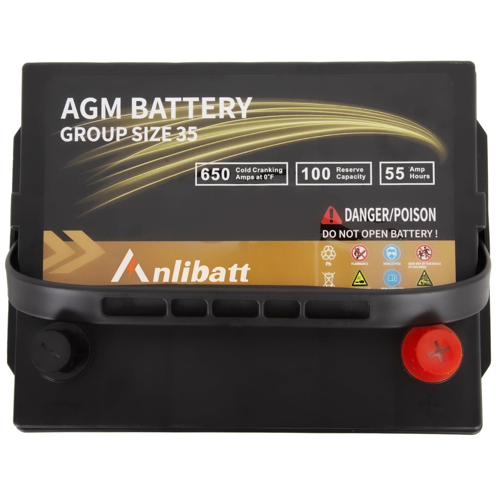 Anlibatt Platinum AGM Group 49 Battery, 12 Volt Rechargeable Automotive Batteries for Car, H8 900CCA 95Ah 160RC