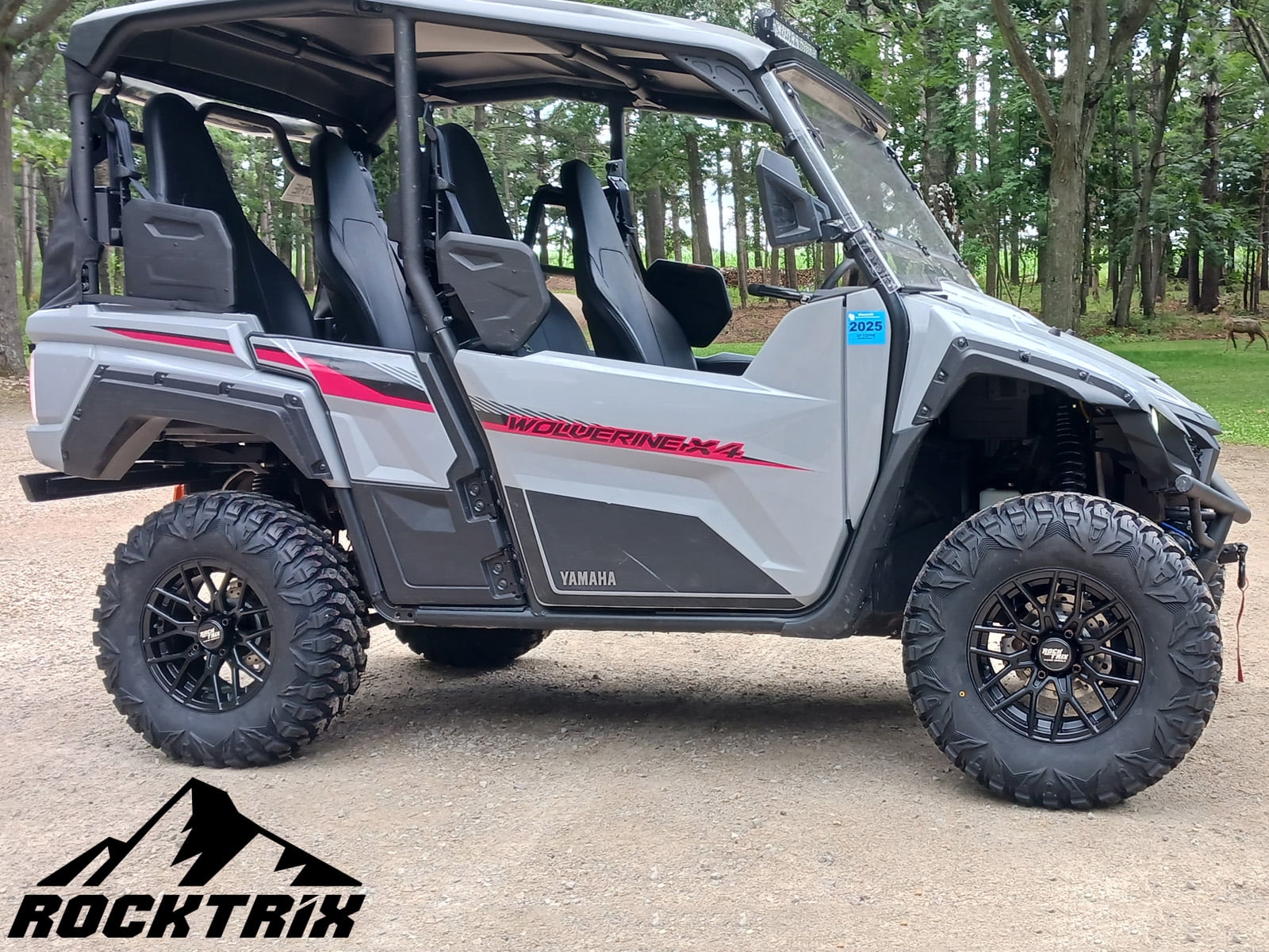 RockTrix RT104 4pc 14in ATV Wheels 4x110 Rims, 14x7, 5+2 Offset, For ATV UTV with IRS (Independent Rear Suspension), Compatible with Honda Kawasaki Yamaha Suzuki 4/110 (Set of 4)