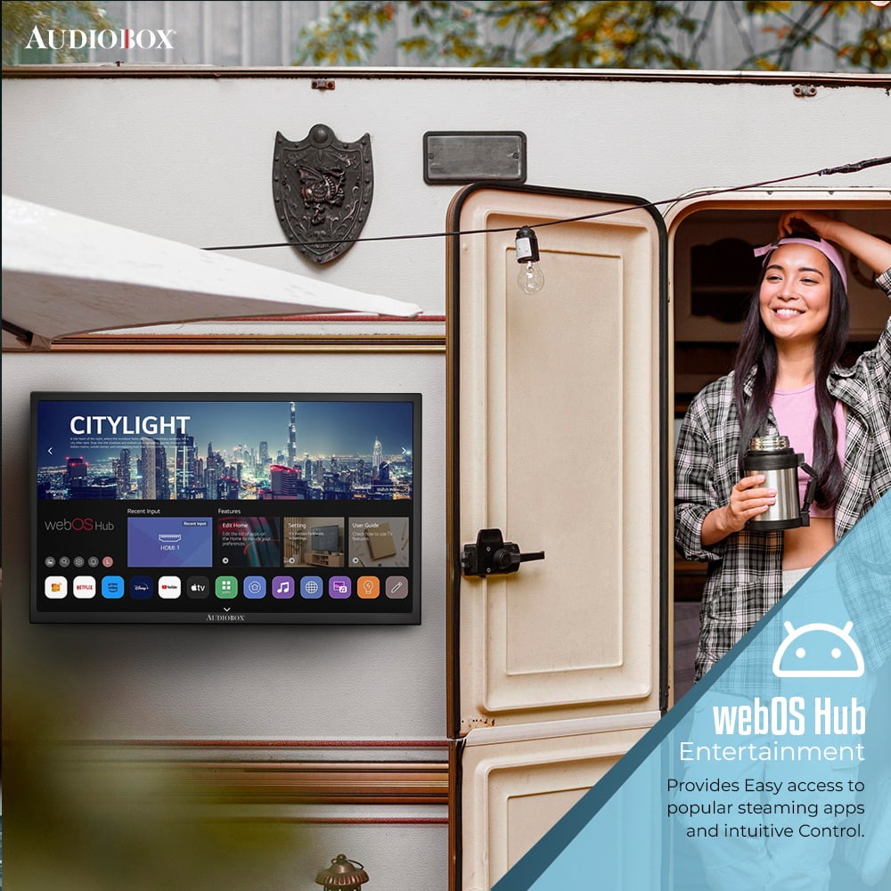 Audiobox TV-320SD-ND 32-Inch Smart LED HDTV for RV, Camping | Magic Remote, webOS Hub, Bluetooth, Dual-Band WiFi, & 12V AC/DC Compatibility