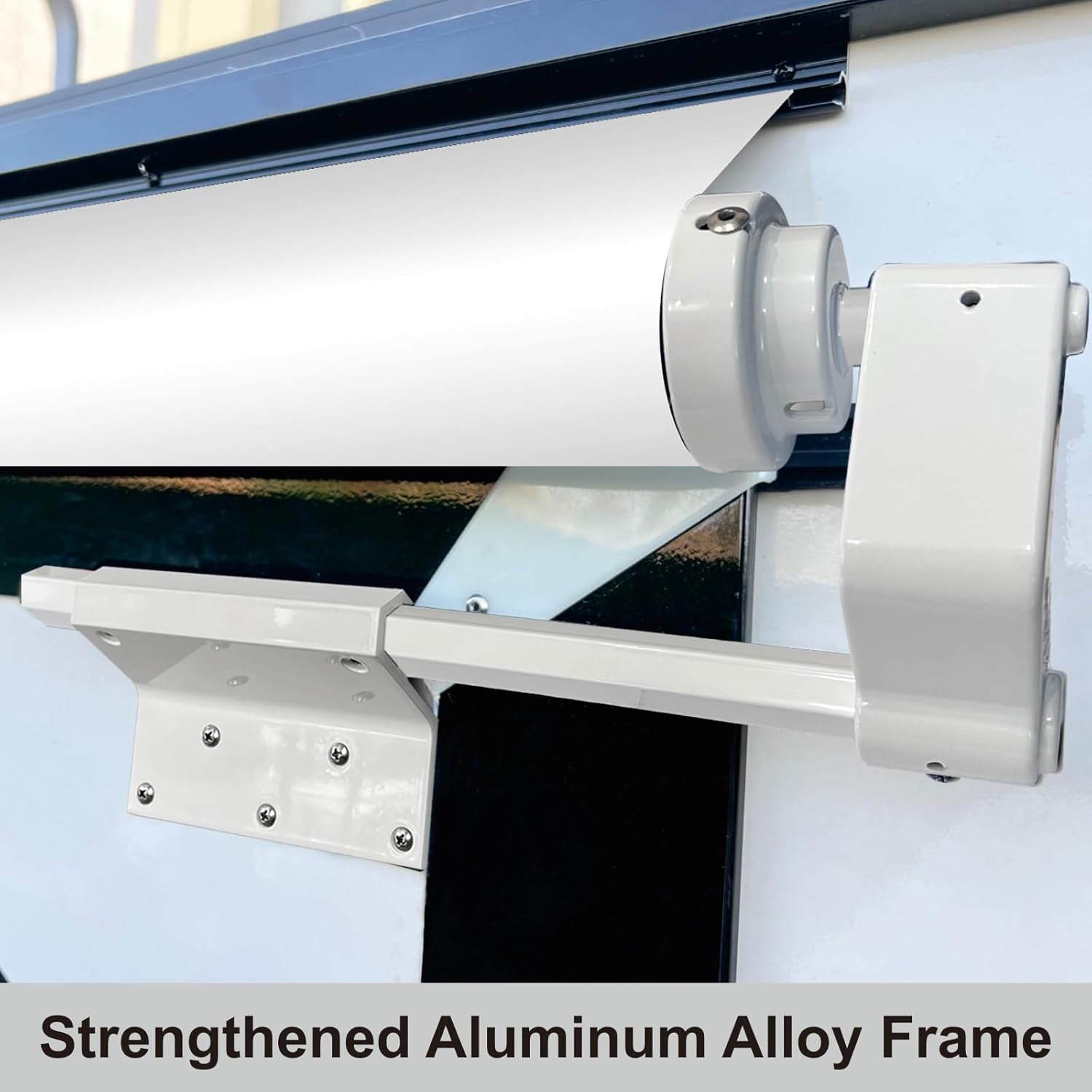 Dulepax RV Slide Out Awning Camper Topper Modular Slide Out Awning Kit for RVs,5th Wheels,Travel Trailers and Motorhomes-White,11'3''(10'7''Fabric)