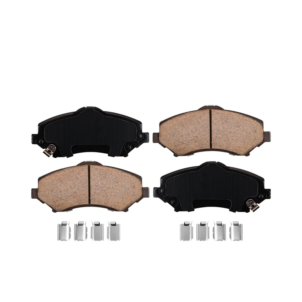 Detroit Axle - Brake Pads for Dodge Nitro Jeep Liberty Wrangler JK, Front & Rear Ceramic Brake Pads w/Hardware Replacement