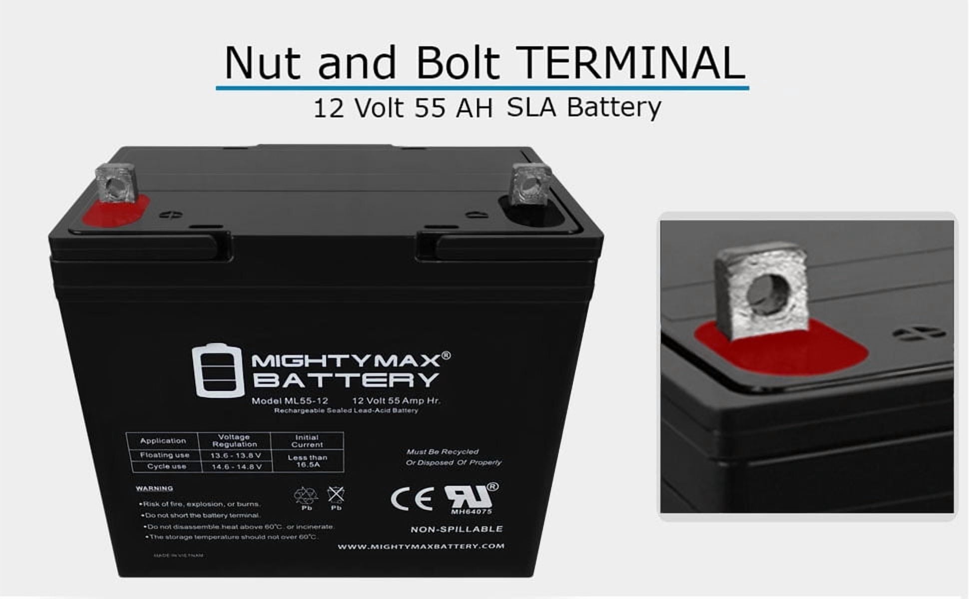 12V 55Ah Battery replacement for Quantum QG edge 2.0 Power Chair