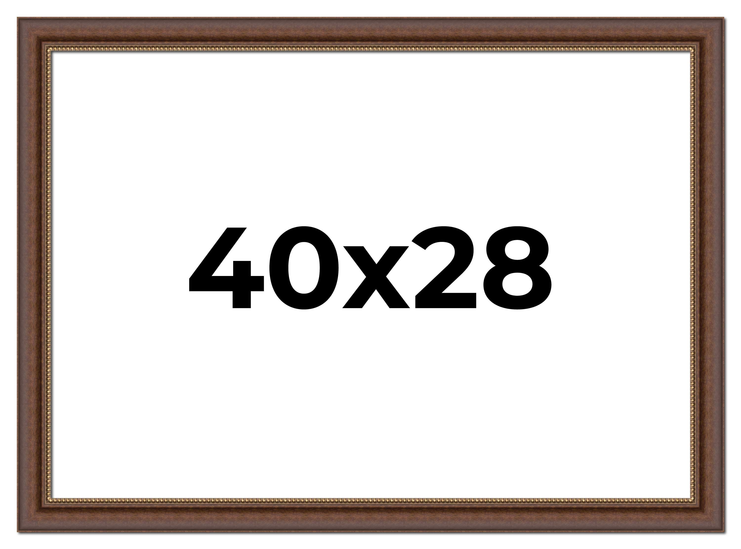 40x28 Bronze Brown Real Wood Picture Frame Width 1.25 inches | Interior Frame Depth 0.75 inches |