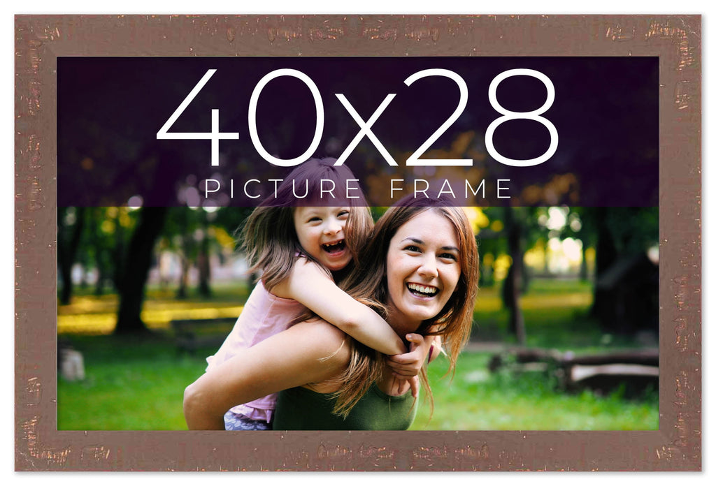 40x28 Bronze Brown Real Wood Picture Frame Width 1.25 inches | Interior Frame Depth 0.75 inches |