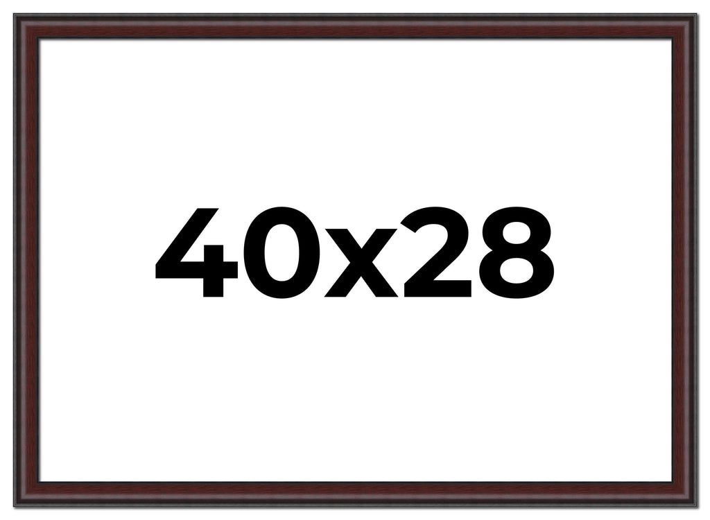 40x28 Bronze Brown Real Wood Picture Frame Width 1.25 inches | Interior Frame Depth 0.75 inches |