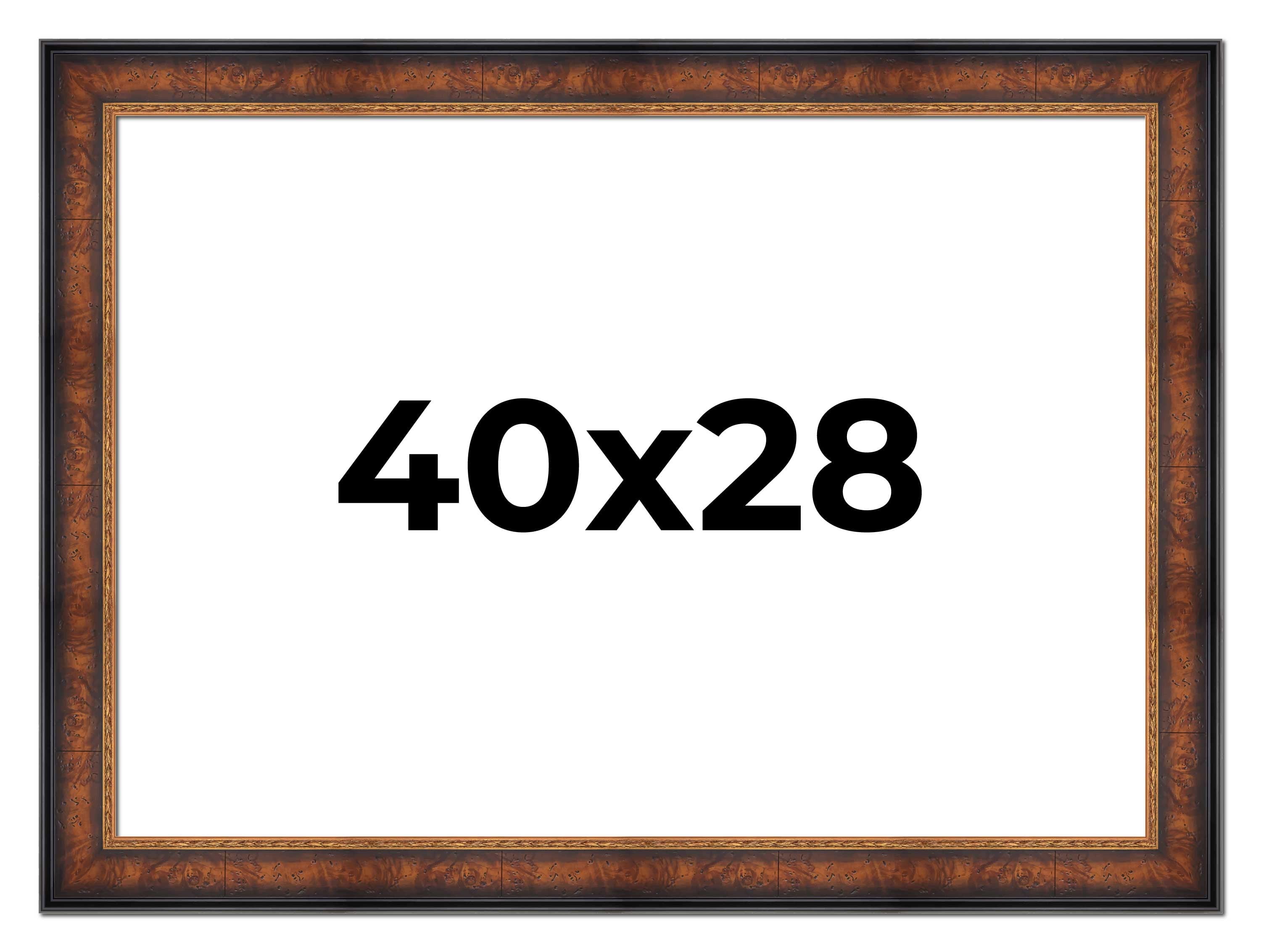 40x28 Bronze Brown Real Wood Picture Frame Width 1.25 inches | Interior Frame Depth 0.75 inches |