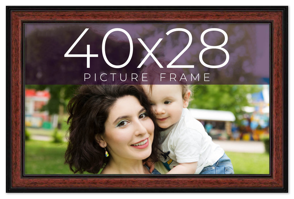 40x28 Bronze Brown Real Wood Picture Frame Width 1.25 inches | Interior Frame Depth 0.75 inches |