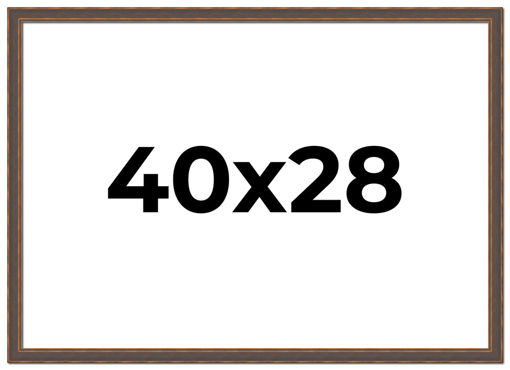40x28 Bronze Brown Real Wood Picture Frame Width 1.25 inches | Interior Frame Depth 0.75 inches |