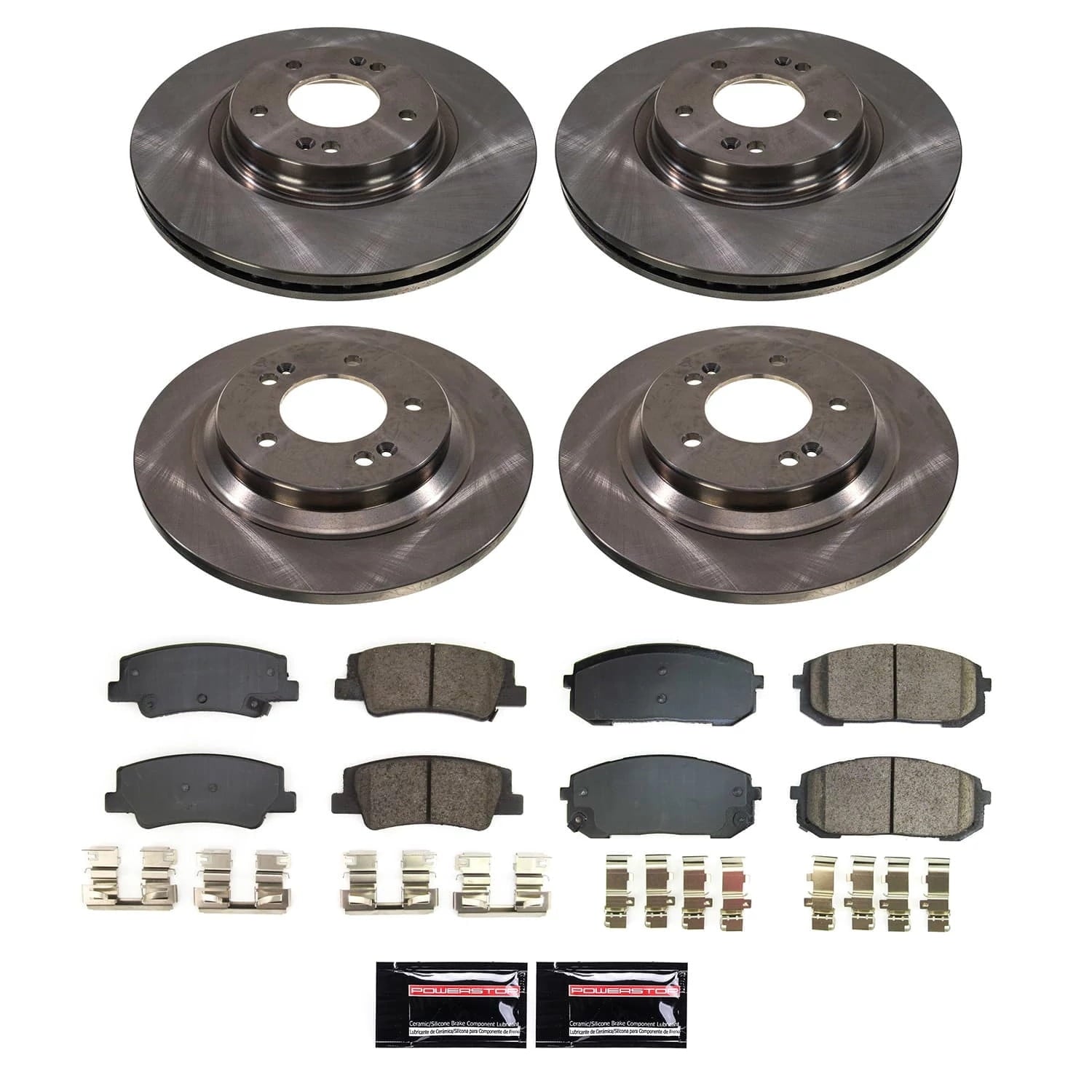 PowerStop Front and Rear Stock Replacement Brake Pad and Rotor Kit Fits: HYUNDAI KIA Select Models KOE8809