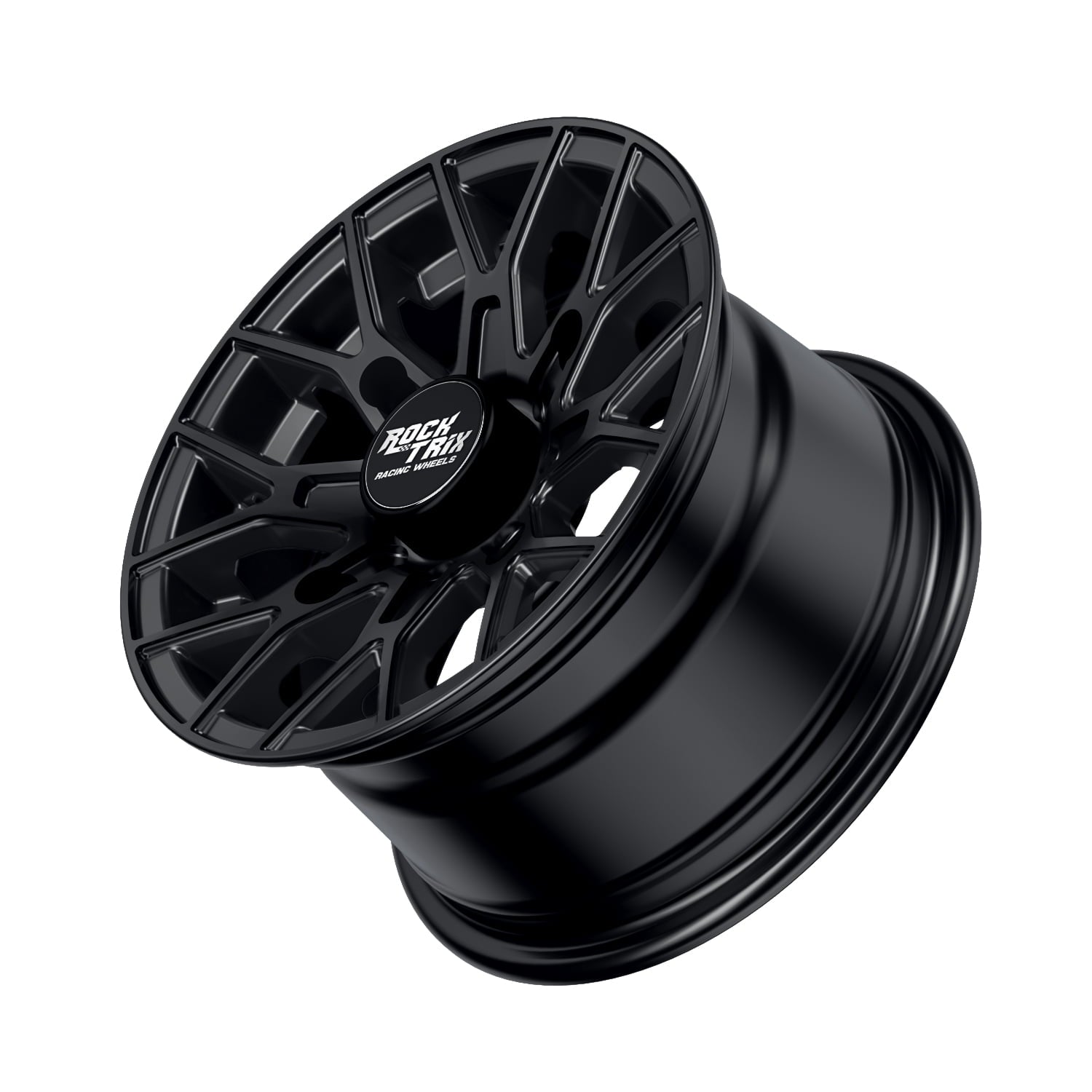 RockTrix RT104 4pc 14in ATV Wheels 4x110 Rims, 14x7, 5+2 Offset, For ATV UTV with IRS (Independent Rear Suspension), Compatible with Honda Kawasaki Yamaha Suzuki 4/110 (Set of 4)
