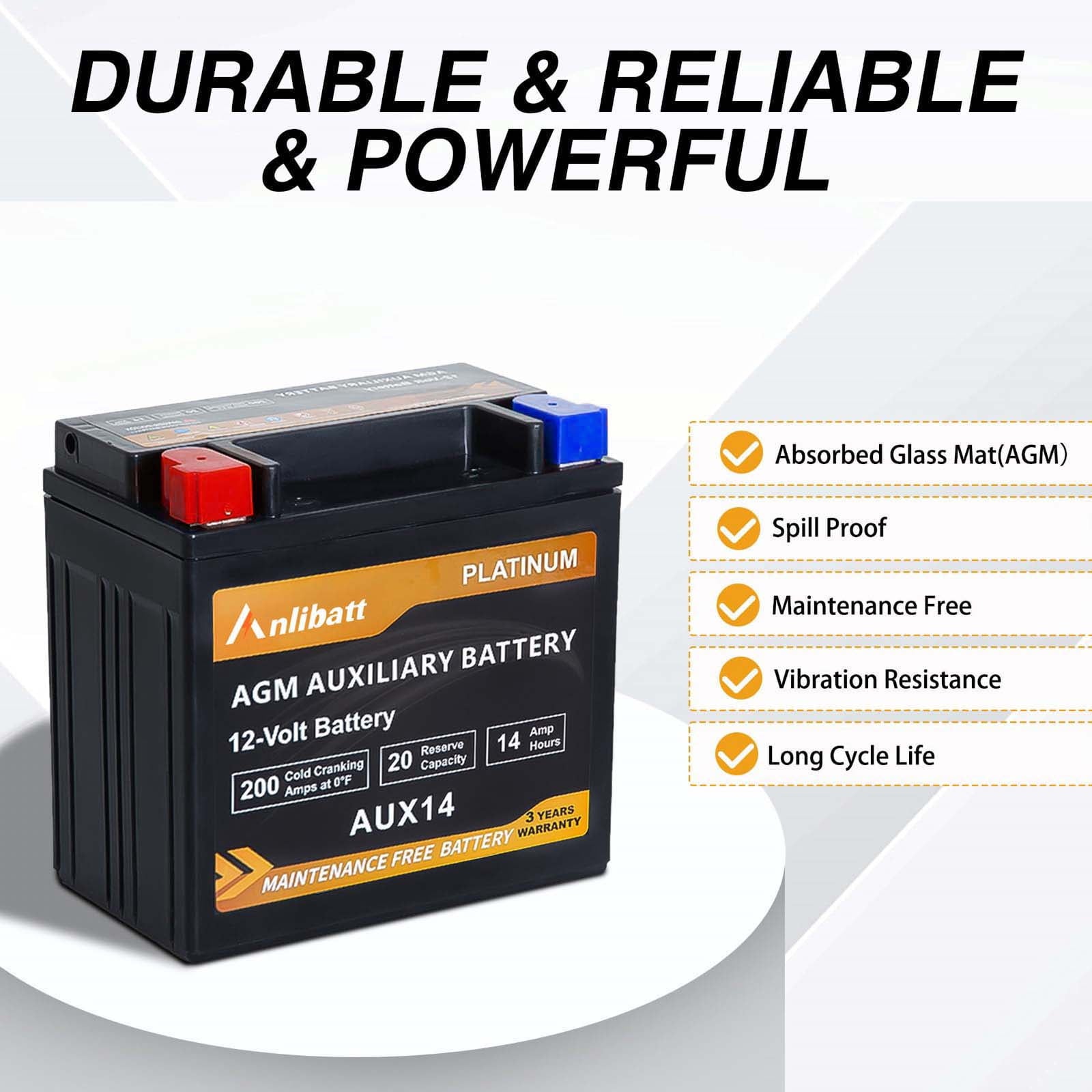 Anlibatt Car AGM Battery Group Size 48 H6 Start Stop Battery 12V 70Ah 760CCA Maintenance Free Rechargeable
