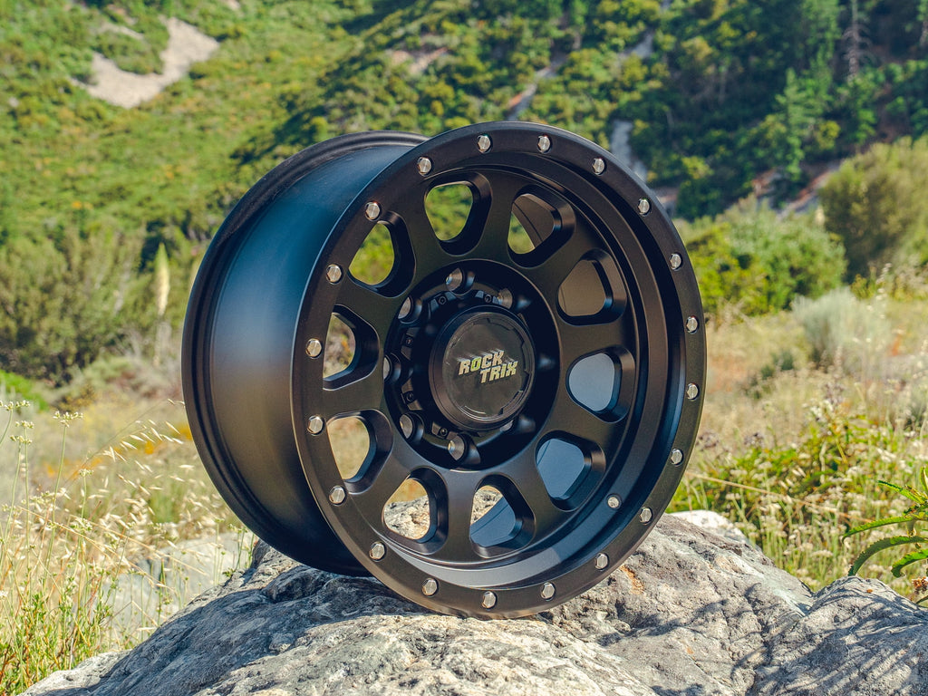 RockTrix RT111 18 inch Wheel 8x170 Compatible with Ford 1999+ F250 F350, 18x9 (-12 Offset, 4.5 Backspace), Black, Also fits 2000-2005 Excursion F-250 F-350 Super Duty