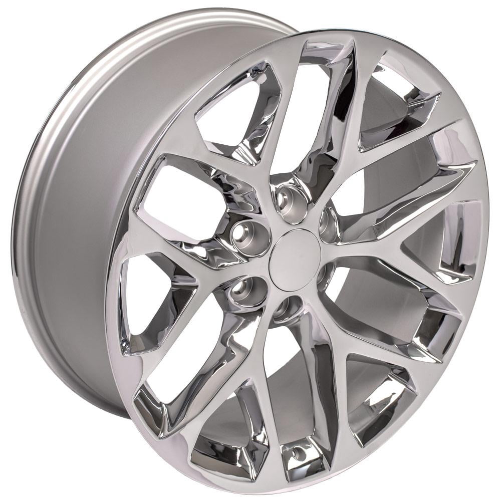 OE Wheels CV98B 22 Inch Rim Fits Silverado 1500 Snowflake Style 6x139.7 22x9 Chrome - Hollander 5668 (1)