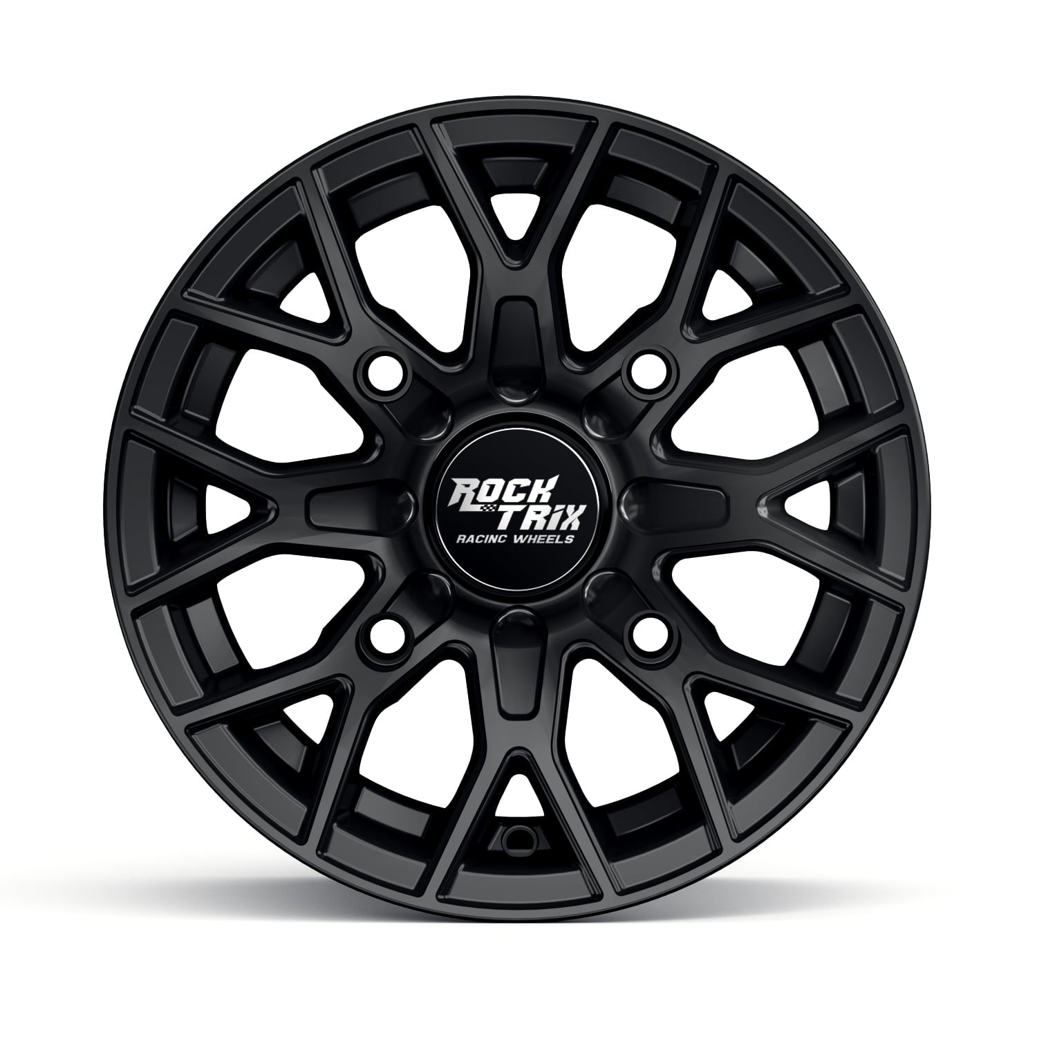 RockTrix RT104 4pc 14in ATV Wheels 4x110 Rims, 14x7, 5+2 Offset, For ATV UTV with IRS (Independent Rear Suspension), Compatible with Honda Kawasaki Yamaha Suzuki 4/110 (Set of 4)