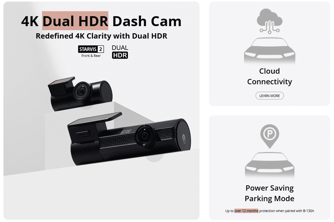 Blackvue Elite 10-2CH 4K Ultra HD Front and Rear Dashcam Optional LTE