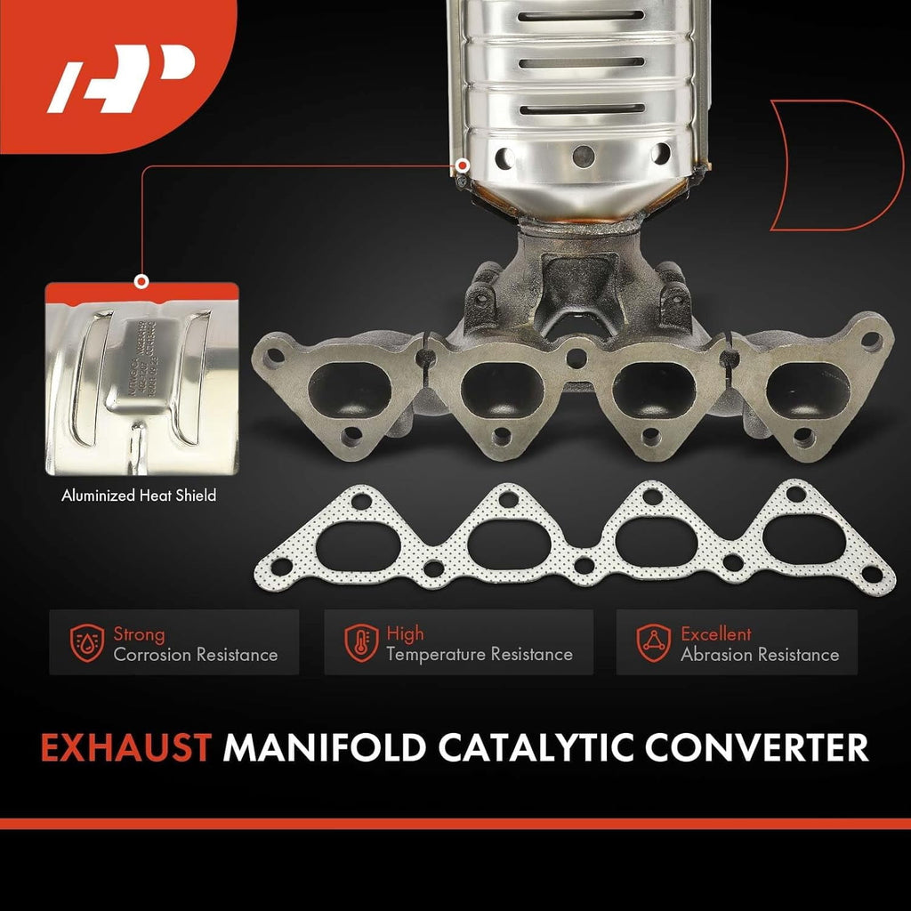A-Premium Front Exhaust Manifold Catalytic Converter Kit Direct-Fit Compatible with Hyundai Elantra 2003-2012, Tiburon 2007-2008 & Kia Soul 2010-2011, Spectra 2004-2009, Spectra5, 2.0L, EPA Compliant