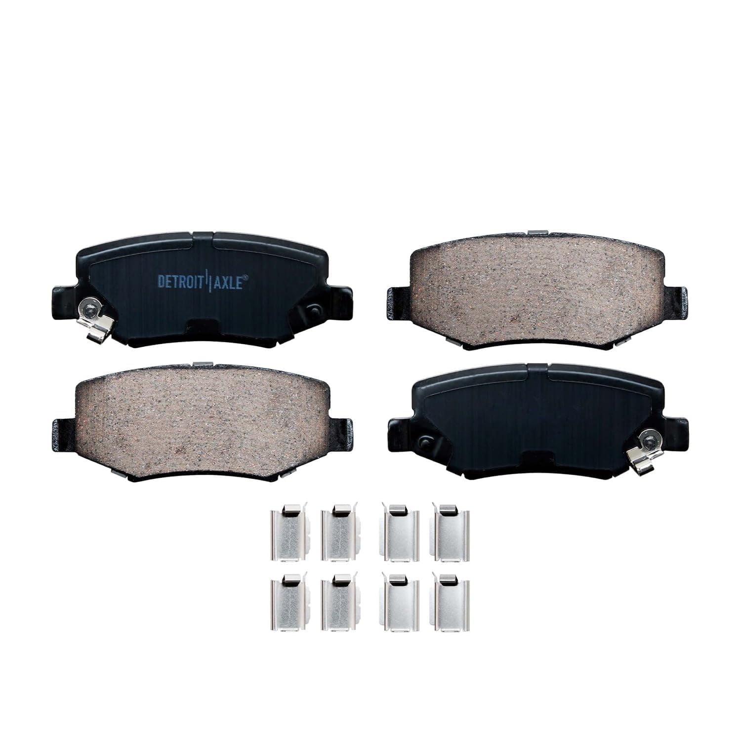 Detroit Axle - Brake Pads for Dodge Nitro Jeep Liberty Wrangler JK, Front & Rear Ceramic Brake Pads w/Hardware Replacement