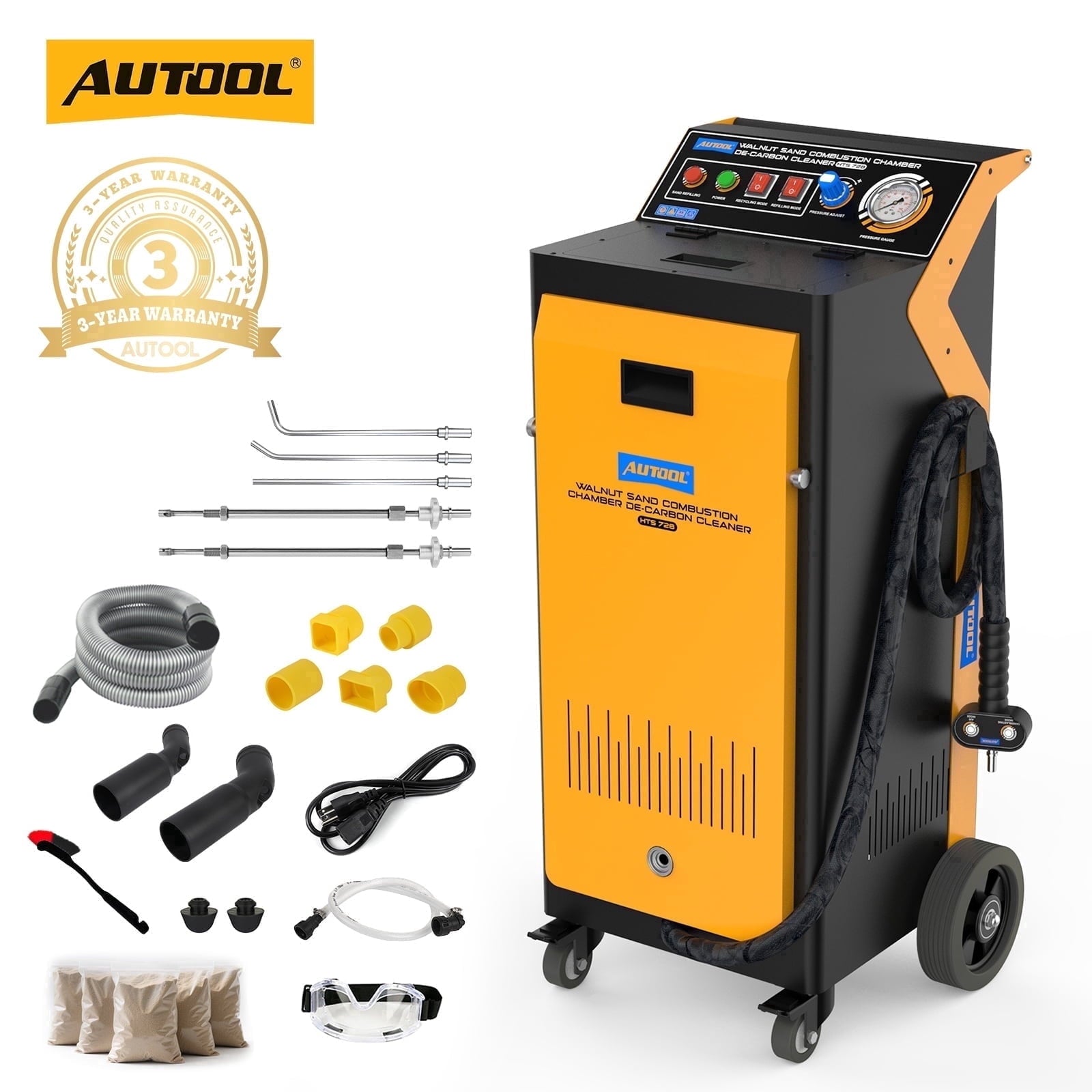 Autool HTS558 Walnut Blaster, 1200W Engine Intake Valve Carbon Cleaner, 13L Capacity with Extension Nozzle & Built-in Filter