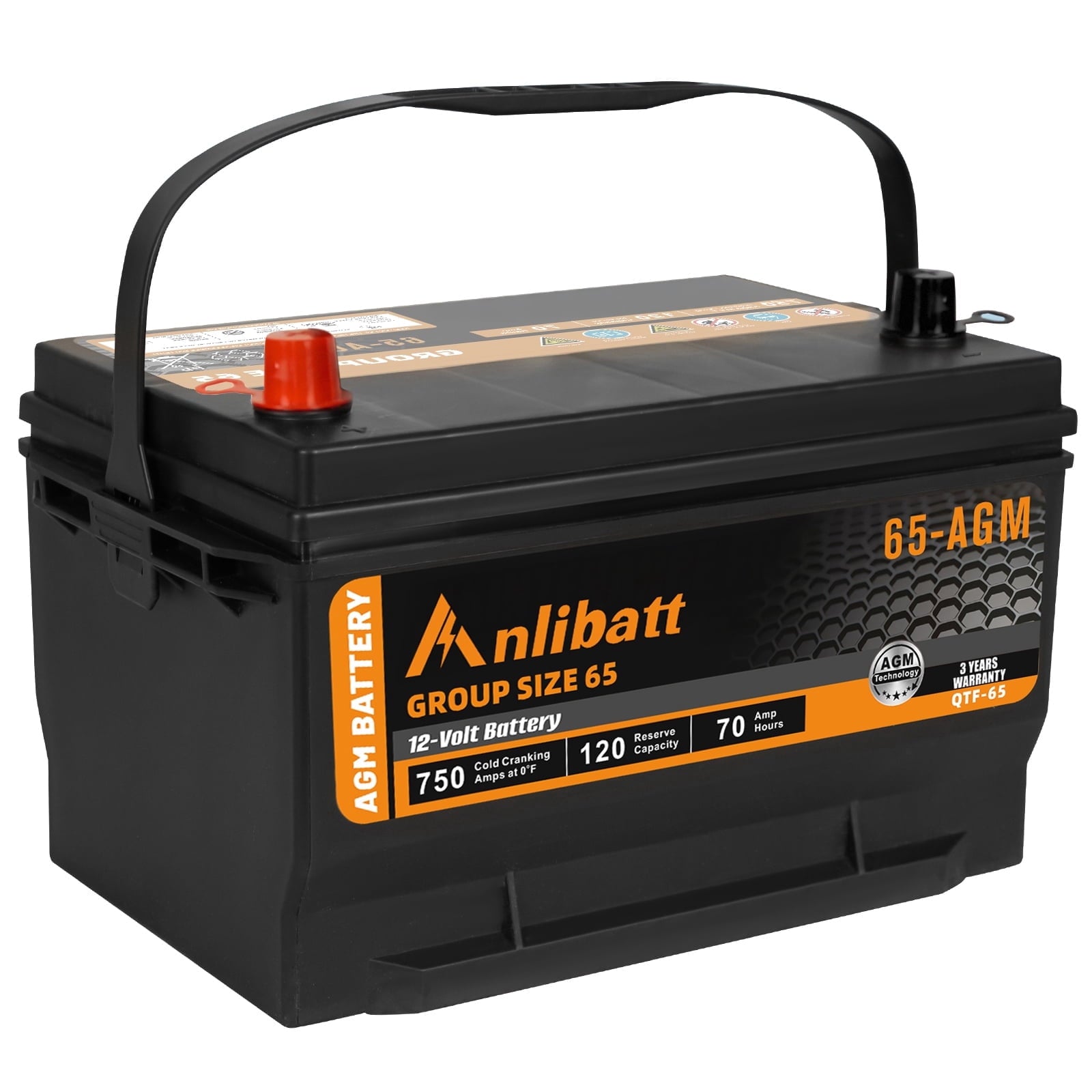 Anlibatt BCI Group 49 Battery, AGM 12 Volt Rechargeable Automotive Batteries for Car, H8 900CCA 95Ah 160RC Maintenance Free