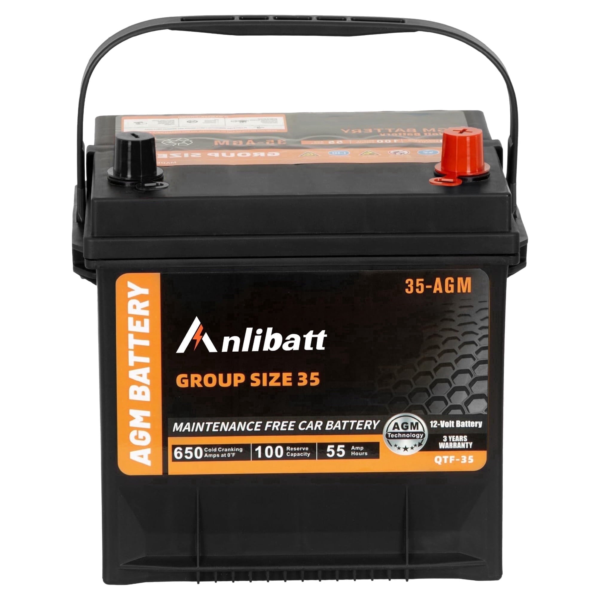 Anlibatt BCI Group 49 Battery, AGM 12 Volt Rechargeable Automotive Batteries for Car, H8 900CCA 95Ah 160RC Maintenance Free