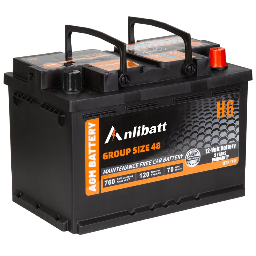 Anlibatt BCI Group 49 Battery, AGM 12 Volt Rechargeable Automotive Batteries for Car, H8 900CCA 95Ah 160RC Maintenance Free