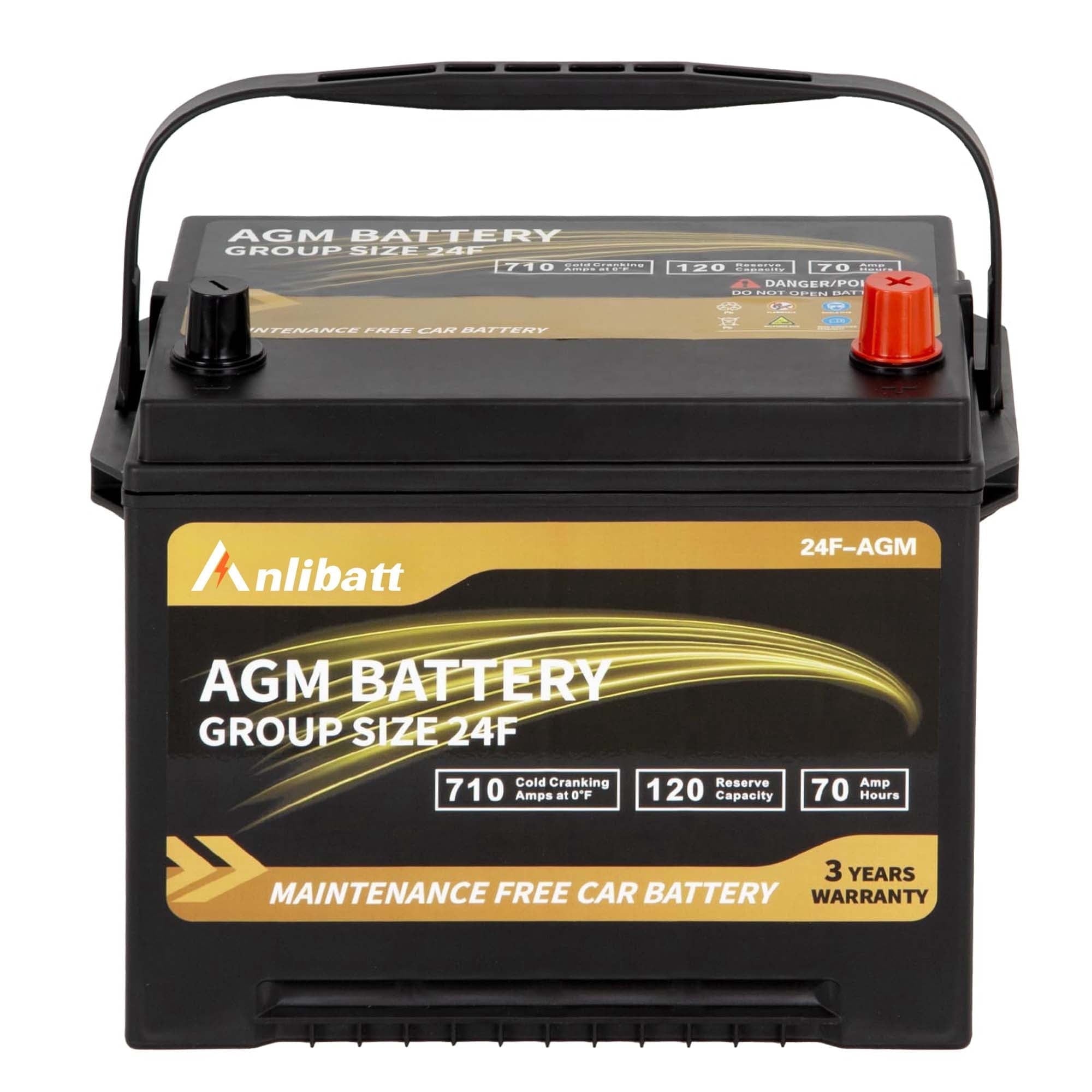 Anlibatt Platinum AGM Group 49 Battery, 12 Volt Rechargeable Automotive Batteries for Car, H8 900CCA 95Ah 160RC