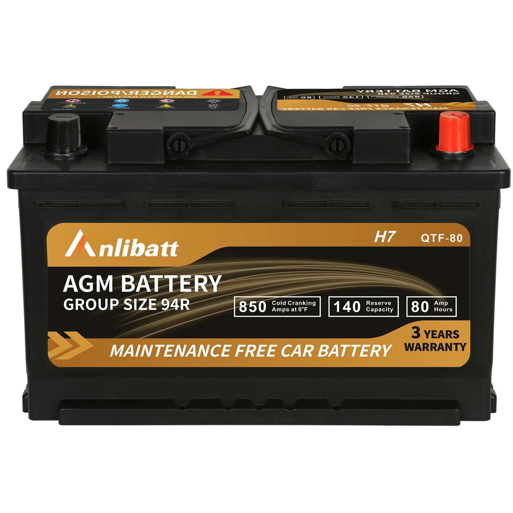 Anlibatt Car AGM Battery Group Size 48 H6 Start Stop Battery 12V 70Ah 760CCA Maintenance Free Rechargeable