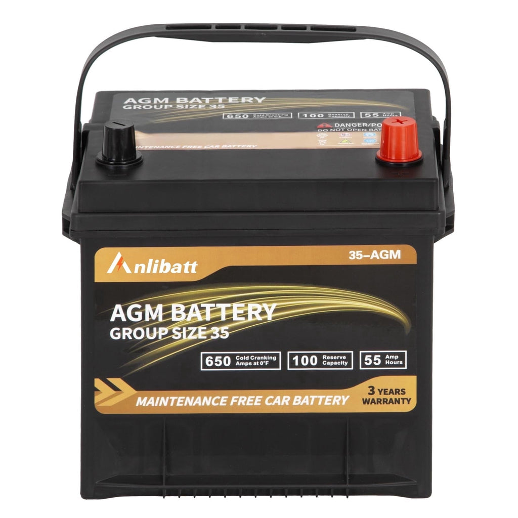 Anlibatt Car AGM Battery Group Size 48 H6 Start Stop Battery 12V 70Ah 760CCA Maintenance Free Rechargeable