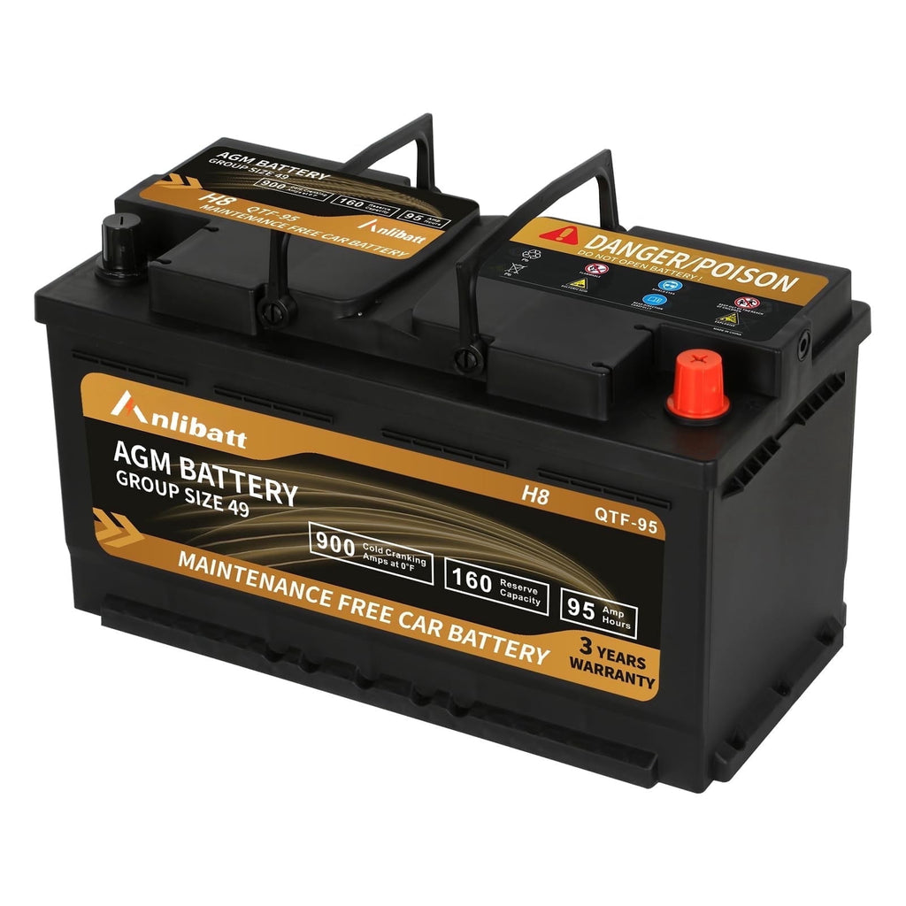 Anlibatt Car AGM Battery Group Size 48 H6 Start Stop Battery 12V 70Ah 760CCA Maintenance Free Rechargeable