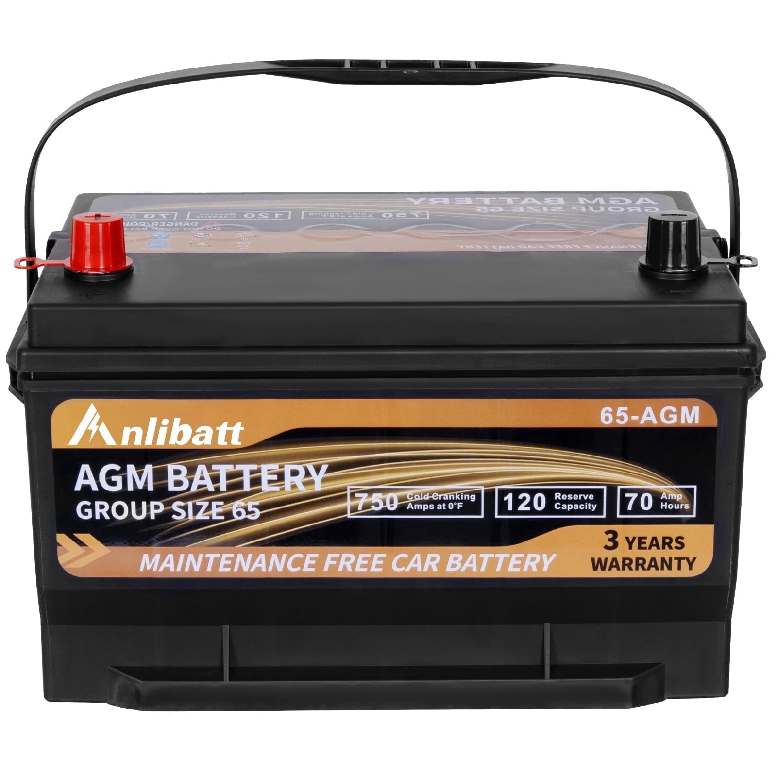 Anlibatt Platinum AGM Group 49 Battery, 12 Volt Rechargeable Automotive Batteries for Car, H8 900CCA 95Ah 160RC