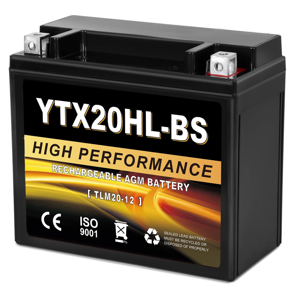 Anlibatt YTX20HL-BS Motorcycle Battery 12V 18Ah 300CCA Rechargeable Sealed Batteries Powersport Replacement for ATV, Scooter, Jet ski, Dirt Bike