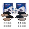 Detroit Axle - Brake Pads for Dodge Nitro Jeep Liberty Wrangler JK, Front & Rear Ceramic Brake Pads w/Hardware Replacement