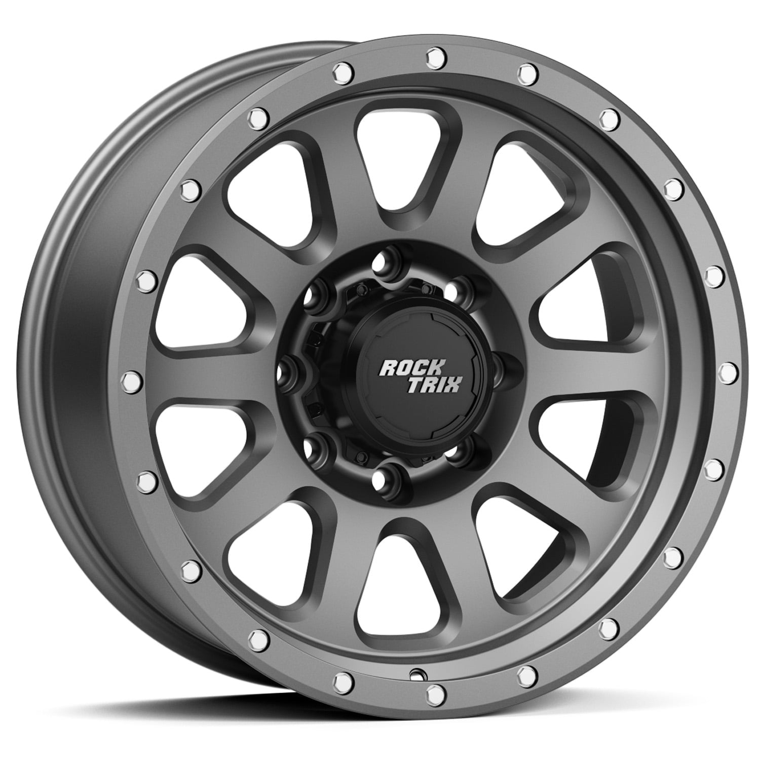 RockTrix RT111 18 inch Wheel 8x170 Compatible with Ford 1999+ F250 F350, 18x9 (-12 Offset, 4.5 Backspace), Black, Also fits 2000-2005 Excursion F-250 F-350 Super Duty