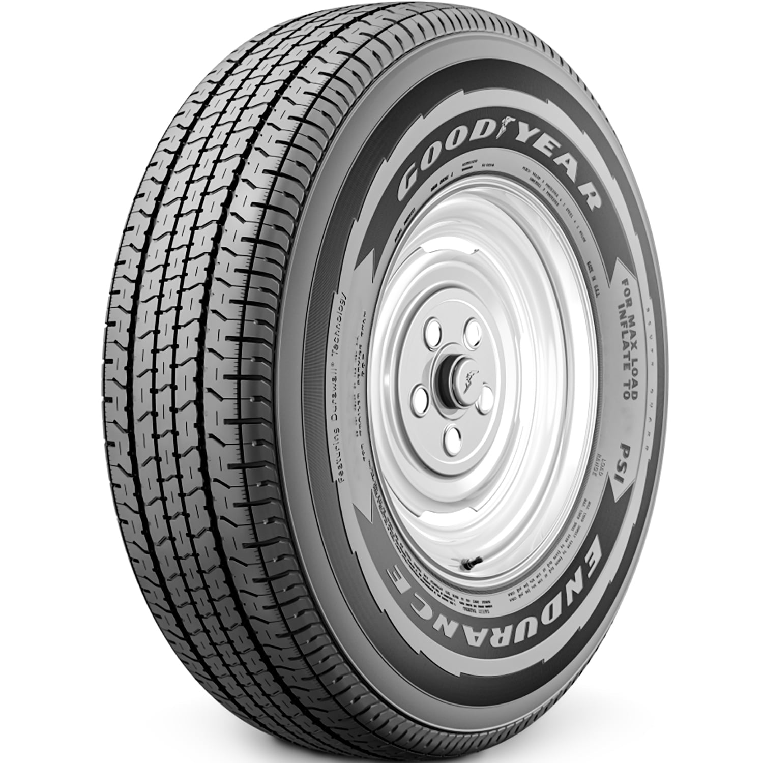 Set of 4 Goodyear Endurance Semi-Steel ST215/75R14 215/75R14 108/103N D 8 Ply Trailer Tires