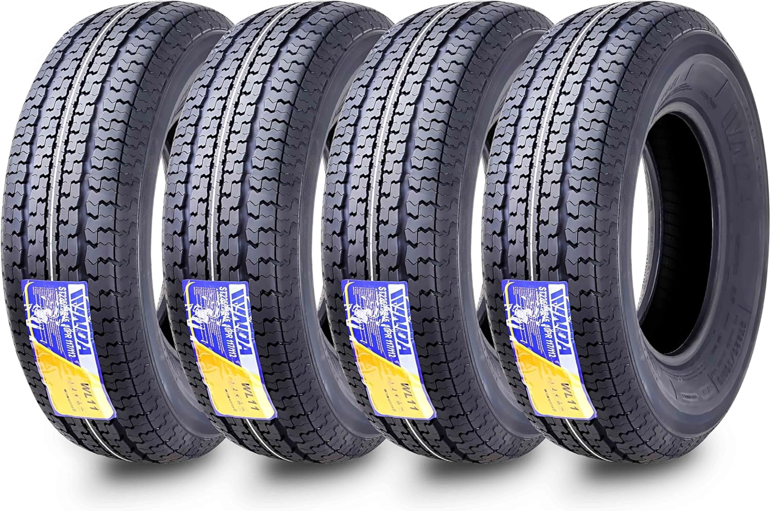 WINDA Premium Trailer Tire ST 225/75R15 Radial 10 Ply Load Range E Steel Belted, Set 4