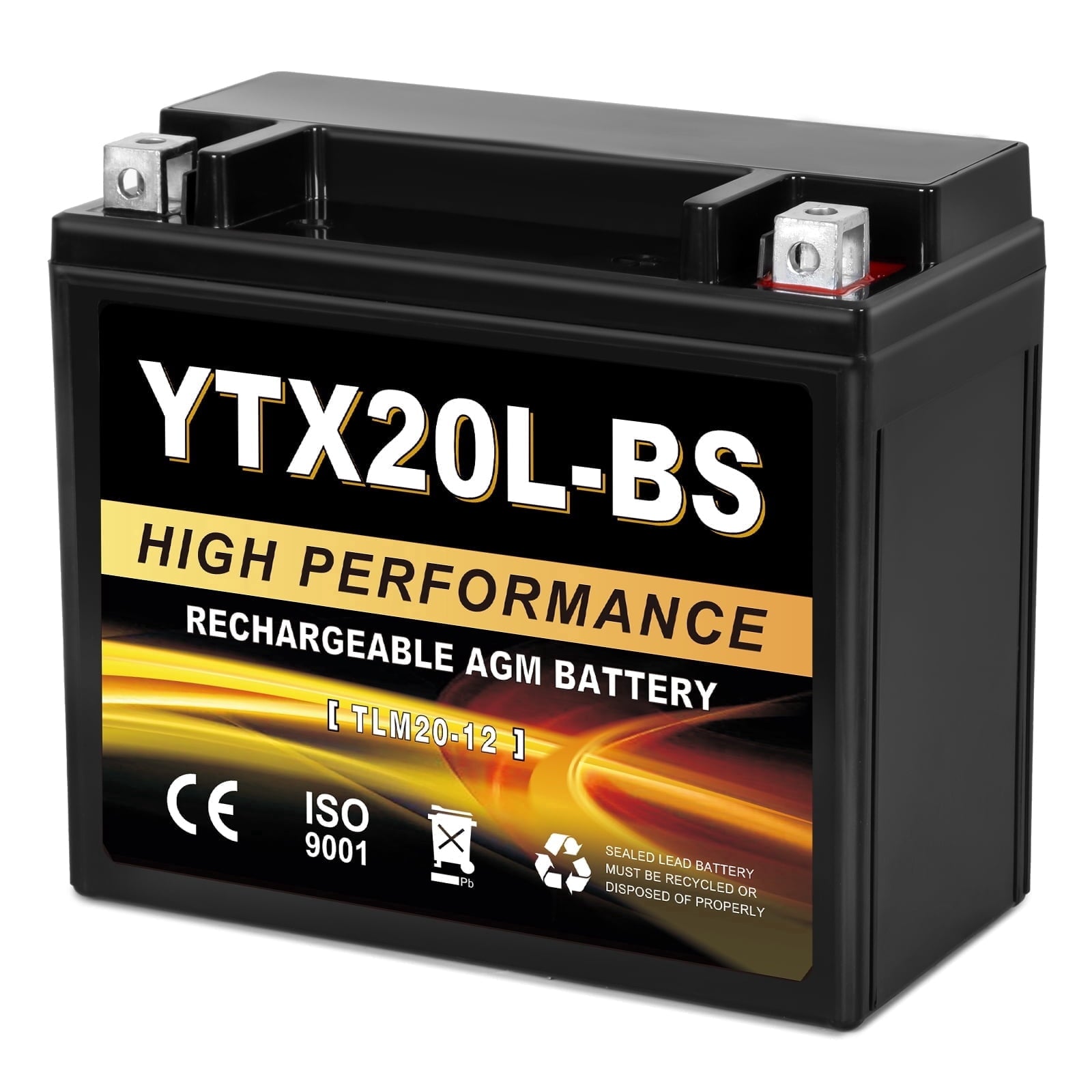Anlibatt YTX20HL-BS Motorcycle Battery 12V 18Ah 300CCA Rechargeable Sealed Batteries Powersport Replacement for ATV, Scooter, Jet ski, Dirt Bike