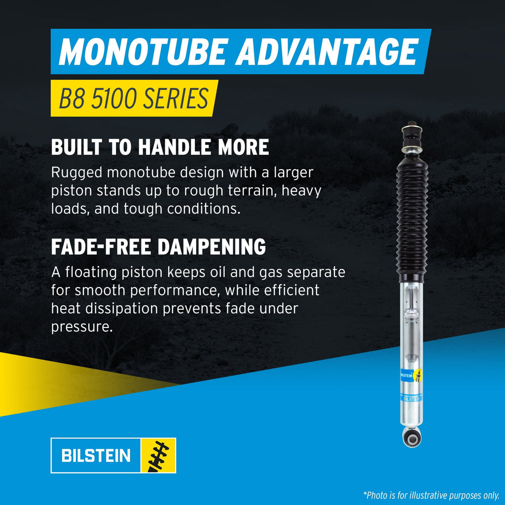 Bilstein Pair of Front B8 5100 Ride Height Adjustable Series Shocks Compatible with 2007-2013 Silverado / Sierra 1500 w/o Electronic Suspension Provides 0-1.75 Front Lift