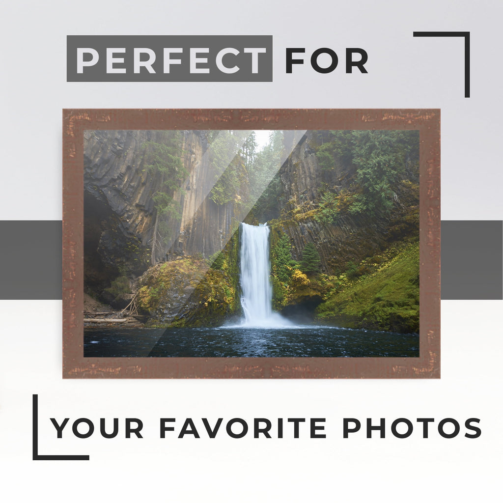 40x28 Bronze Brown Real Wood Picture Frame Width 1.25 inches | Interior Frame Depth 0.75 inches |