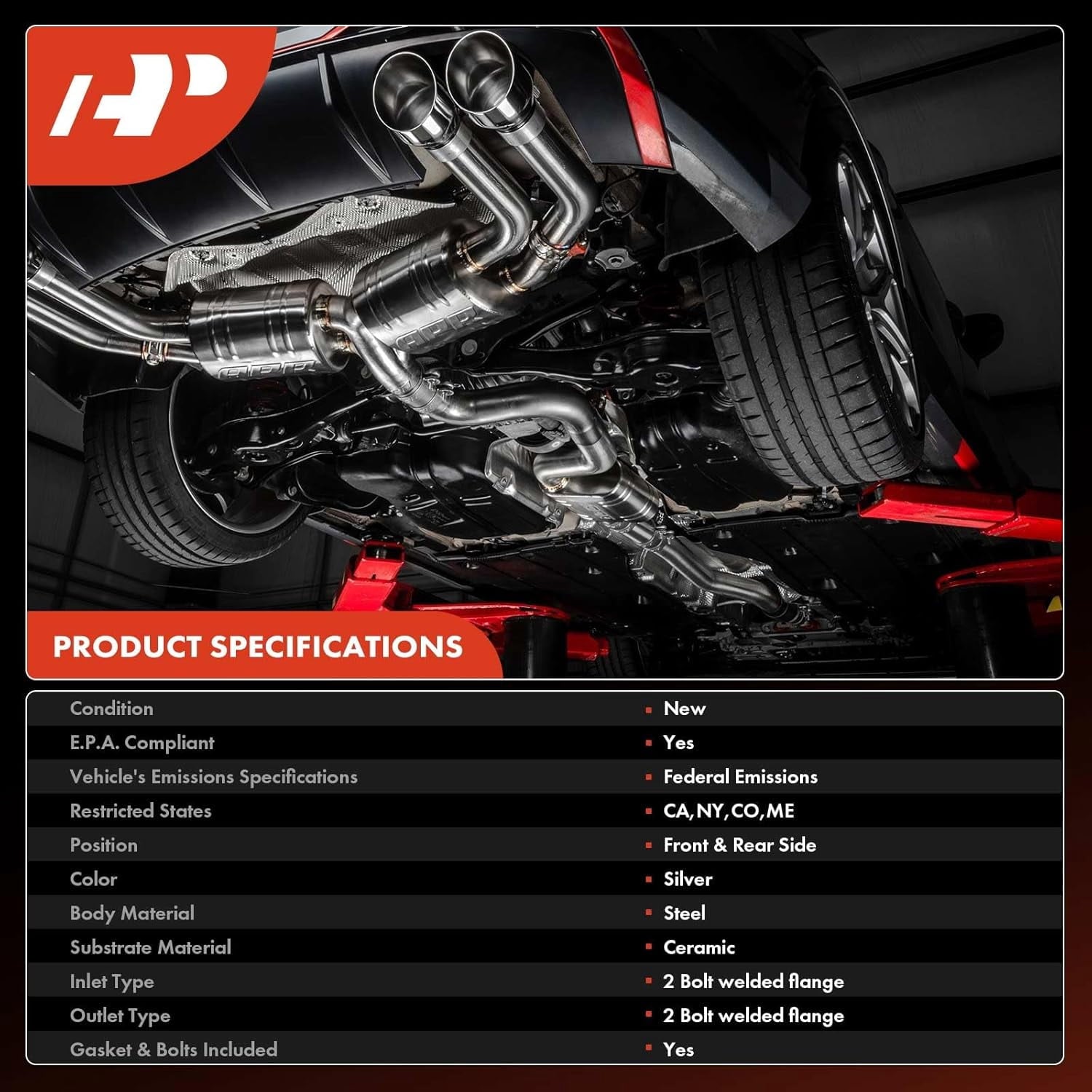 A-Premium Front and Rear 2-PC Exhaust Manifold Catalytic Converter Kit Direct-Fit Compatible with Nissan Altima 2007-2012 2.5L, EPA Compliant