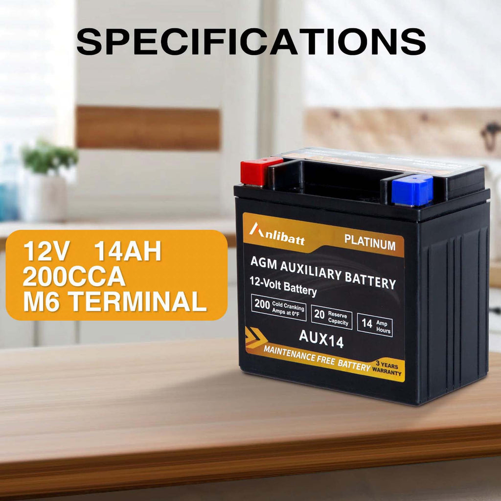 Anlibatt Car AGM Battery Group Size 48 H6 Start Stop Battery 12V 70Ah 760CCA Maintenance Free Rechargeable