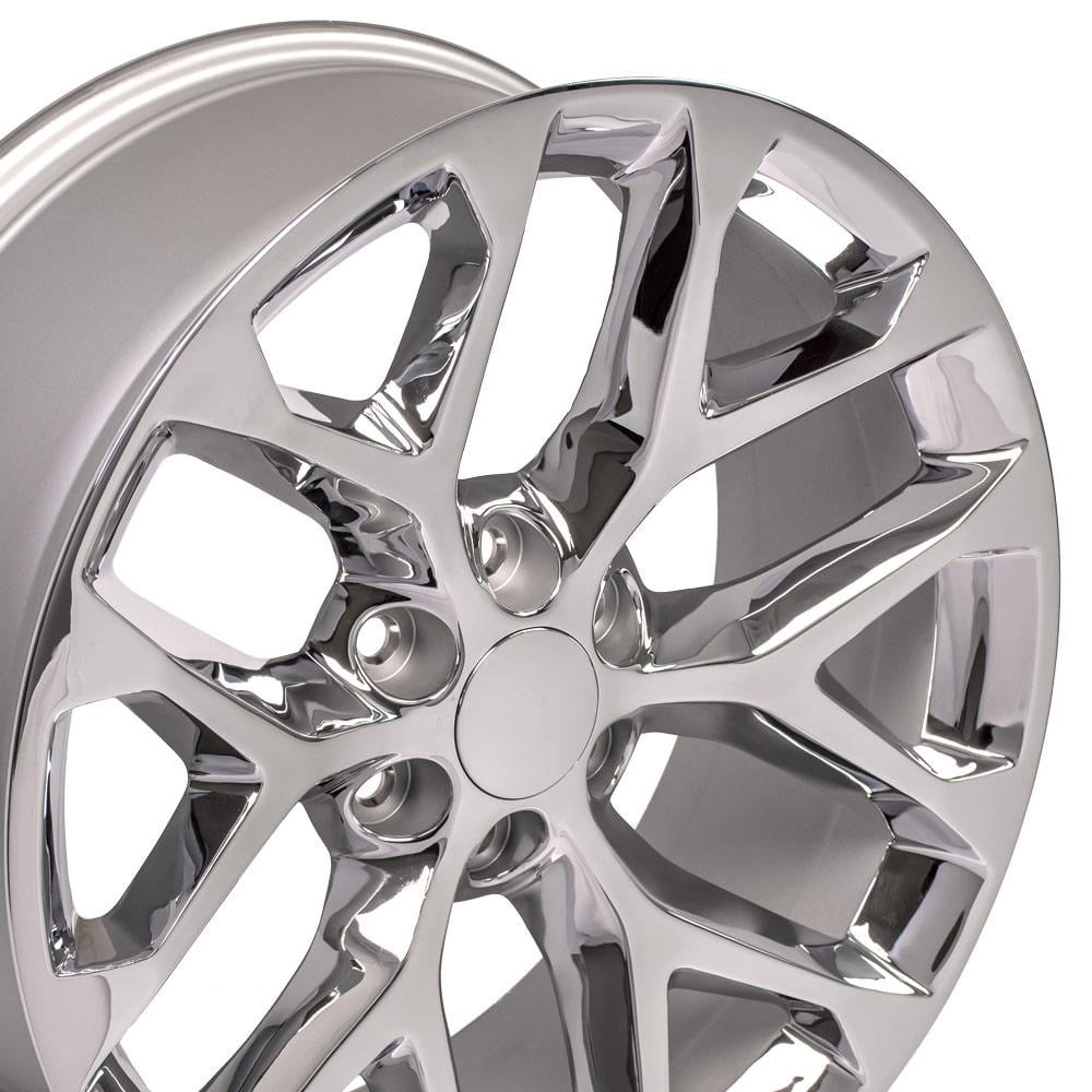 OE Wheels CV98B 22 Inch Rim Fits Silverado 1500 Snowflake Style 6x139.7 22x9 Chrome - Hollander 5668 (1)