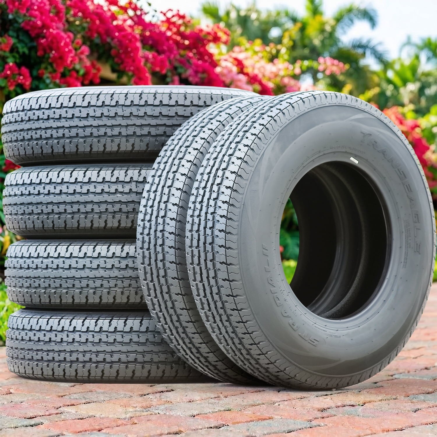 Set of 4 Transeagle ST Radial II Steel Belted ST235/80R16 235/80R16 126/122L F 12 Ply Trailer Tires