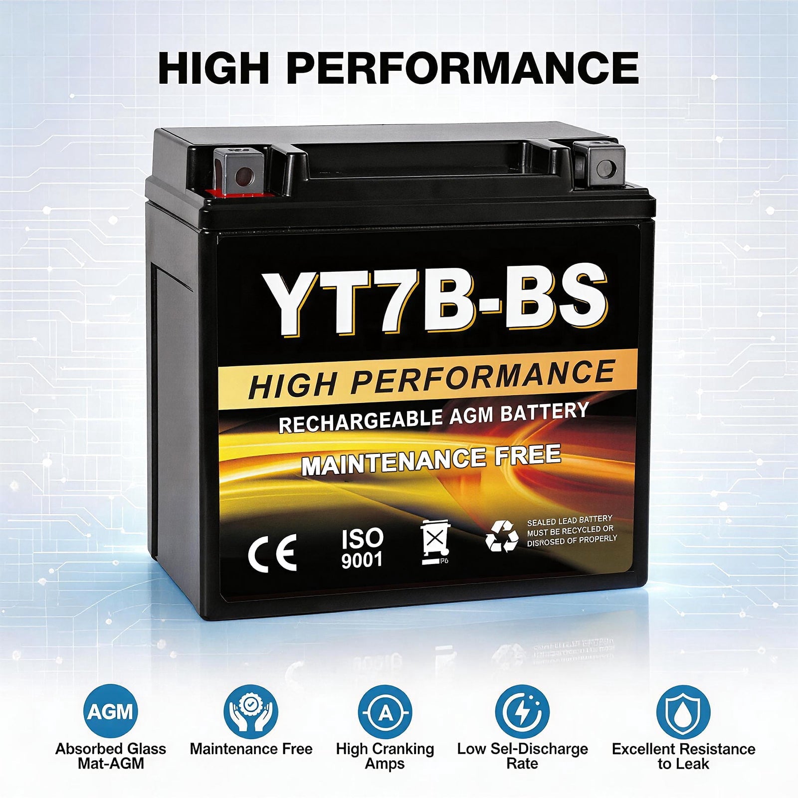 Anlibatt YTX20HL-BS Motorcycle Battery 12V 18Ah 300CCA Rechargeable Sealed Batteries Powersport Replacement for ATV, Scooter, Jet ski, Dirt Bike