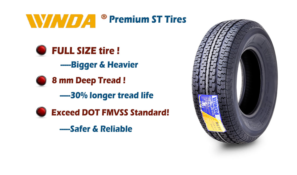 Winda Trailer Tire Wheel Assembly ST205/75R15 8-Ply D 107L 5 Lug on 5 PCD Silver Mod Rim, SET 2