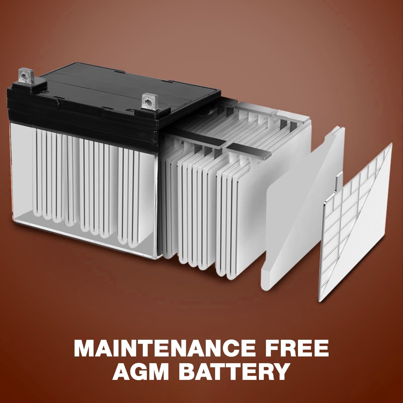 Anlibatt Lawn and Garden AGM Battery, Group Size U1 12 Volt, 350 CCA 33 Amp, Top Post for Lawn Mower/Tractor