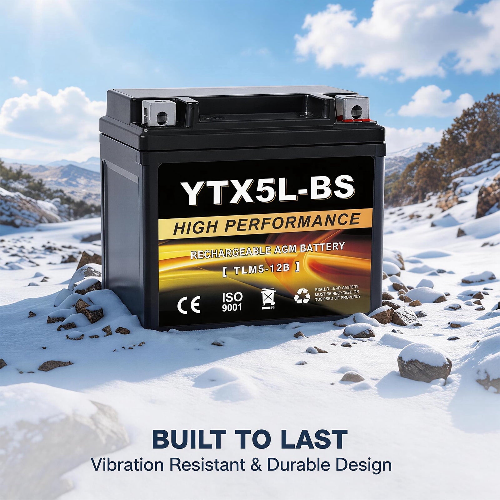 Anlibatt YTX20HL-BS Motorcycle Battery 12V 18Ah 300CCA Rechargeable Sealed Batteries Powersport Replacement for ATV, Scooter, Jet ski, Dirt Bike