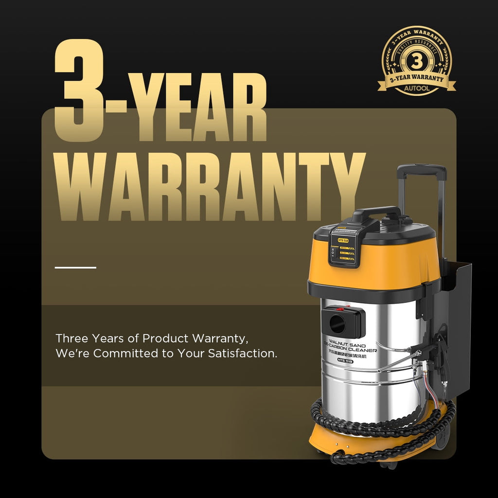 Autool HTS558 Walnut Blaster, 1200W Engine Intake Valve Carbon Cleaner, 13L Capacity with Extension Nozzle & Built-in Filter