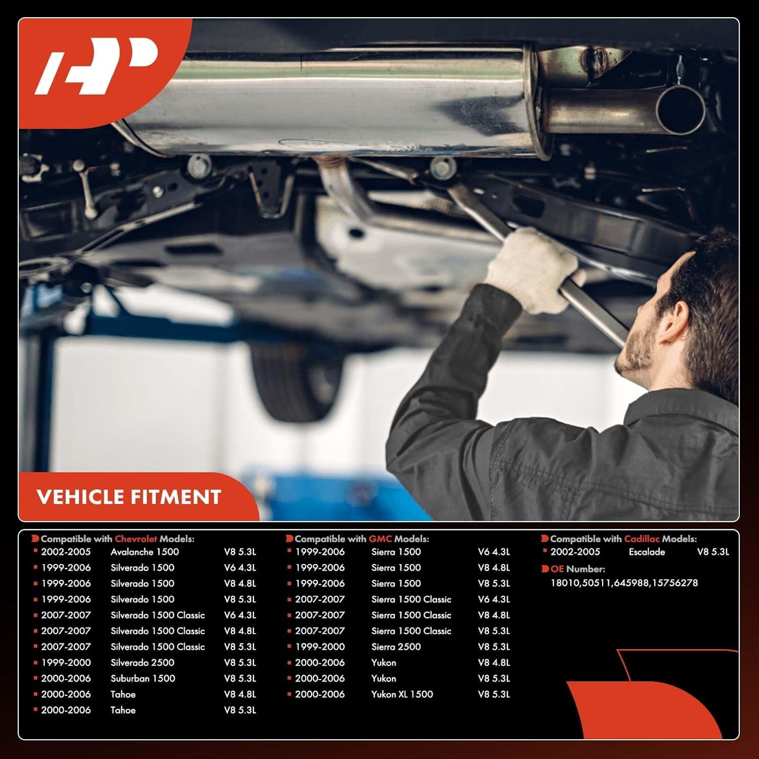 A-Premium Catalytic Converter Kit Direct-Fit Compatible with 1999-2006 Chevy, GMC & Cadillac Models - Silverado 1500 Avalanche Suburban Tahoe Sierra Yukon Escalade - 4.3L 4.8L 5.3L - EPA Compliant